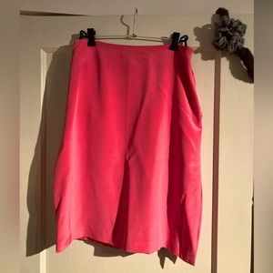 Pink Silk Knee-Length Linda Allard Ellen Tracy Skirt